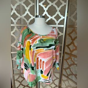 Suzanne Betro Blouse | 3/4 sleeve | 3X